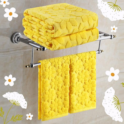 Quera 2 Pack Hand Towels Spring Summer Flower Yellow Sunflower Bathroom Decorative Towels Set for Drying, Cleaning, Cooking, Holiday 13.7'' x 29.5''
