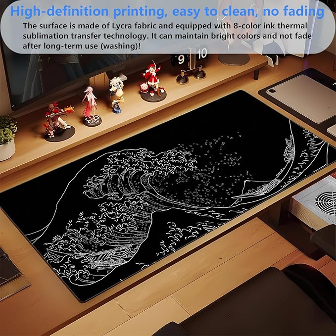 Japanese Great Wave Off Kanagawa Gaming Mouse Pad