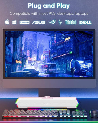 LENRUE G11 Computer Speakers for Desktop, Touch Lights PC Speakers