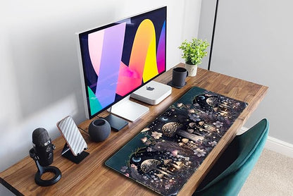 Cute Dark Mushroom Moon Night Mouse Pad XL Extended Gaming Mat
