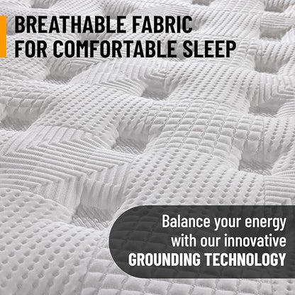Ottomanson Twin 12” Eurotop Hybrid Mattress - Premium Quilted Cover - Made in USA - Medium-Firm Support - Individually Pocketed Coils & CertiPUR-US Foam - Fiberglass-Free - Bed in a Box