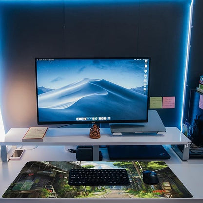 Anime Abandoned Town Desk Mat, Large Gaming Mouse Pad