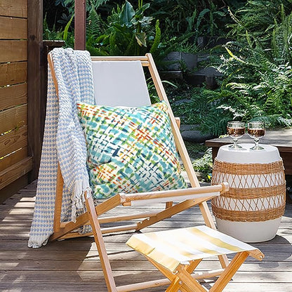 Outdoor Throw Pillow Covers 18”x18”, Decorative Pillow Covers for Patio Furniture, Modern Cushion Cases for Garden Couch Home Sofa Bed Office Chair, Pack of 2,Acapa Opal Geometric