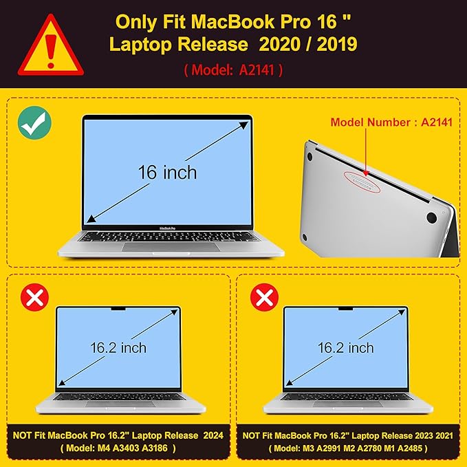 Mektron Designed Case for MacBook Pro 16 Inch A2141 Cover 2019 Release 16"
