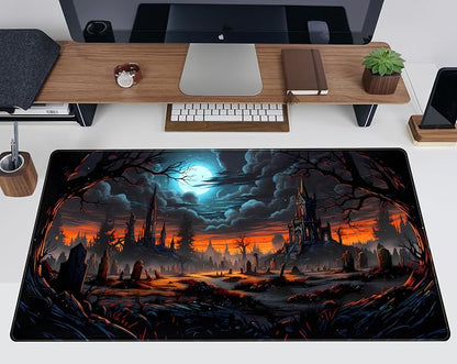 Dark Fantasy Castle Desk Pad Extended Gaming Mouse Pad, XXL Large Computer