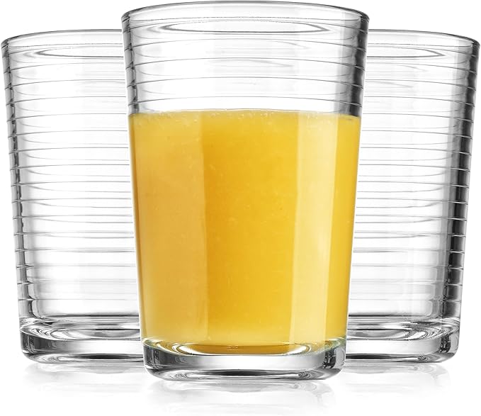 Glaver's Juice Glasses 7 oz. Set of 10 Glass Cups – Beverage Water Tumblers For Home and Bar, Water, Cocktails, Iced tea. Kids Friendly Dishwasher Safe.