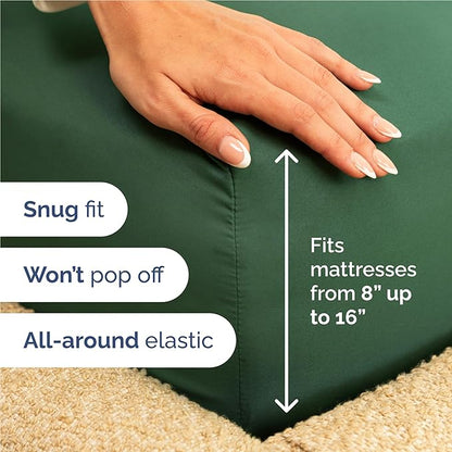 Twin XL Size 3 Piece Sheet Set - Comfy Breathable & Cooling Bed Sheets Set - Hotel Luxury Bedding for Women, Men, Kids, Teens, Boys & Girls - Deep Pockets and Wrinkle Free - Oeko-Tex - Emerald Green