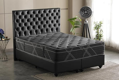 Ottomanson King 13" Luxury Black vSilver Eurotop Mattress - Inspired by The Space Race - Medium-Firm Hybrid Comfort - Made in USA - Premium Quilted Cover - Fiberglass-Free - Bed in a Box