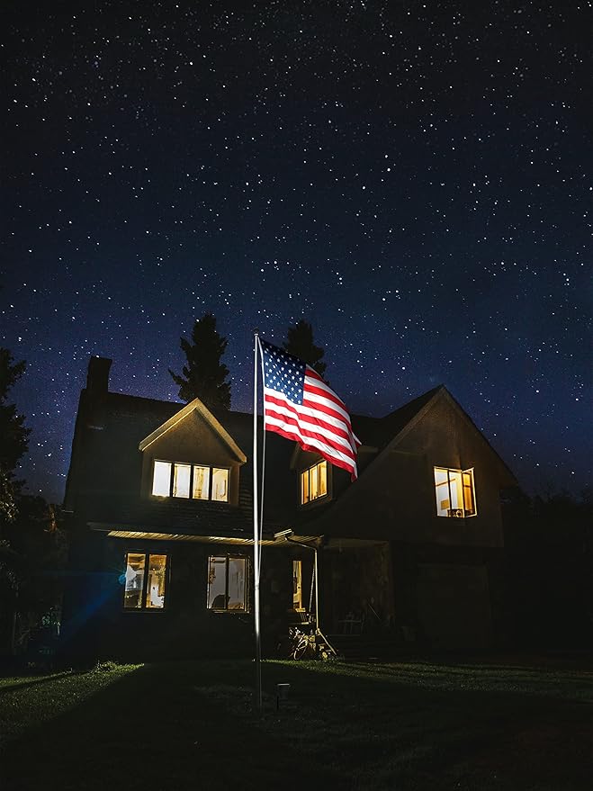 GKOLED 44° Beam Angle 30Watt Bullet/Round LED Spotlight, 120-277V, 5000K Daylight White, 3350 Lumens, Outdoor Landscape Flag Pole Light Fixture, UL Listed, Aluminum, Dark Bronze