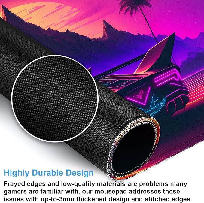 Purple Cyberpunk Fantasy Gaming Mouse Pad