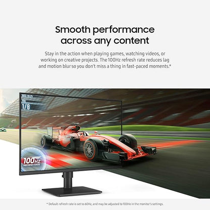 Samsung 27” (S40GD) Borderless Business Monitor with IPS Panel, 100Hz Refresh Rate, Eye Saver Mode, Ergonomic Design, Game Picture Mode, LS27D402GANXGO, 3 Yr Warranty