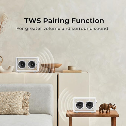 Cassette Portable Bluetooth Speaker, 16W Minimalist Speakers Bluetooth Wireless