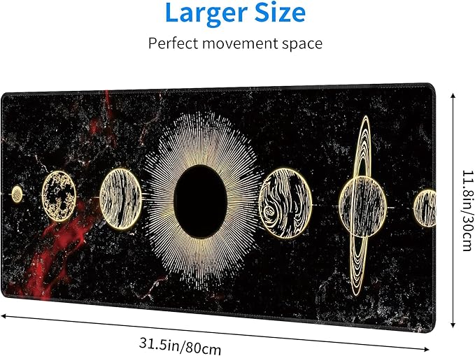 Galaxy Planet Large Mouse Pad, Gaming Keyboard Desk Pad, Extended Mouse Mat