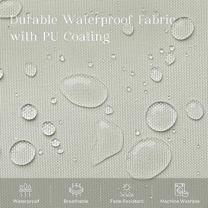 Phantoscope Pack of 2 Outdoor Waterproof Throw Pillow Covers with Contrast Piping, Decorative Square Cushion Case Patio Pillows for Couch Tent Sunbrella, Light Grey 18x18 inches