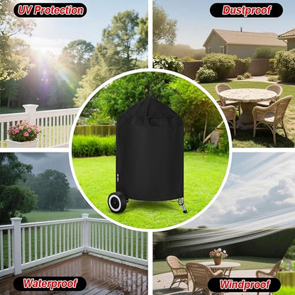 FEVERCOVER Grill Cover for Weber Kettle Charcoal 22 Inch, Heavy Duty Waterproof BBQ Grill Covers Fade Resistant