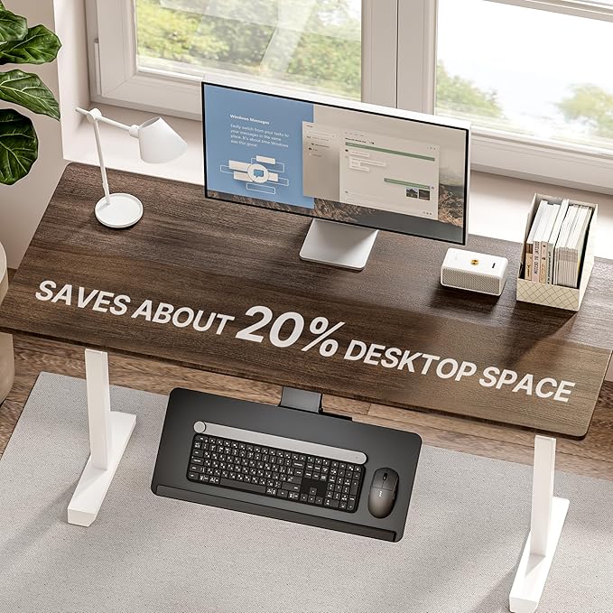 Keyboard Tray Under Desk with Storage Drawer, Height Adjustable Keyboard Tray