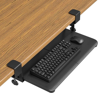 BONTEC KMT01-PJ Under Desk Keyboard Tray, Pull-Out Keyboard & Mouse Platform
