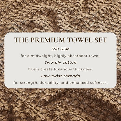 Great Bay Home Brown Washcloths - 100% Cotton 6 Pack 13x13 Washcloth Set - Absorbent, Durable, Quick-Dry Face Towels for Bathroom (Mocha)