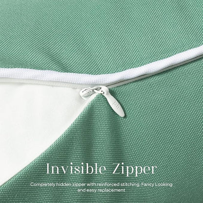 Phantoscope Pack of 2 Outdoor Waterproof Throw Pillow Covers Decorative Square Cushion Case Patio Pillows for Couch Tent Sunbrella, Pine Green 20x20 inches