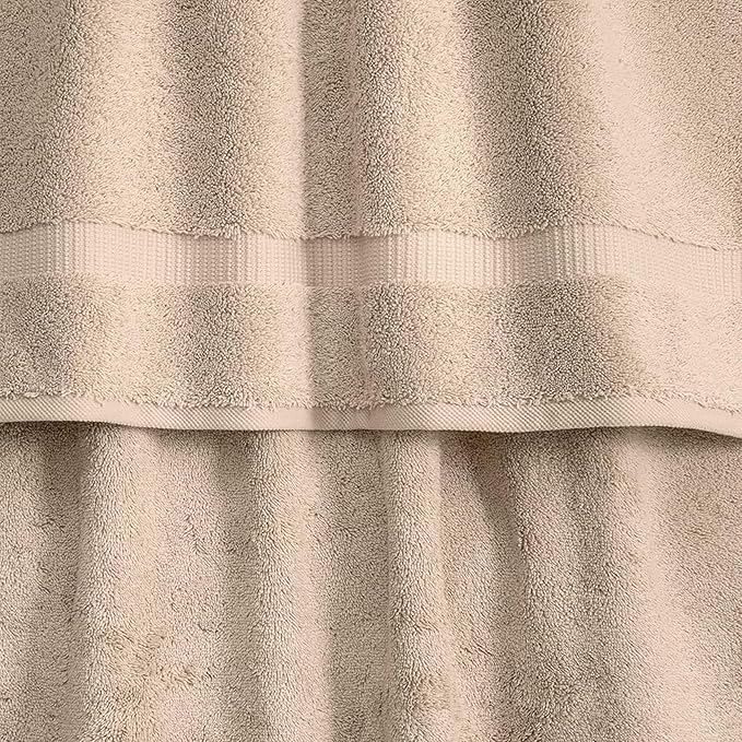 SALBAKOS 100% Turkish Cotton 6-Piece Towel Set | Heirloom Quality Hotel & Spa Collection | Soft, Super Absorbent 2 Washcloth, 2 Hand, 2 Bath Towel Sets | Made in Turkey (Taupe, 6 Piece Towel Set)