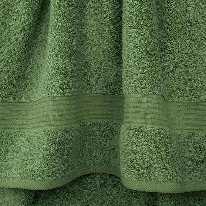 Cotton Paradise 4 Piece Turkish Bath Towels for Bathroom, Extra Large Soft Plush Towels Bathroom Set, Sage Green