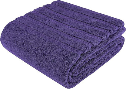 American Soft Linen 35x70 Jumbo Large Bath Towels, 600 GSM 100% Cotton Turkish Bath Sheet, Oversized Luxury Bath Towels for Bathroom Beach and Pool, Purple