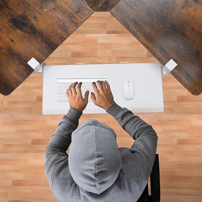 ETHU Keyboard Tray Under Desk, Ergonomic Corner Keyboard Tray