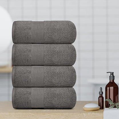 White Classic Resort Collection Soft Bath Towels | 28x55 Luxury Hotel Plush & Absorbent Cotton Bath Towel Large