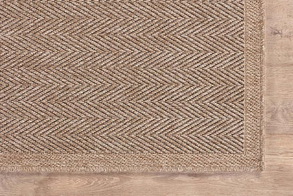 CAMILSON Easy Jute Rug 9x12, Indoor Outdoor Natural Color Fiber Area Rugs for Living Room and Patio Rug Herringbone Seagrass Boho Woven Design Easy-Cleaning Washable Outside Carpet Alfombras 9 x 12