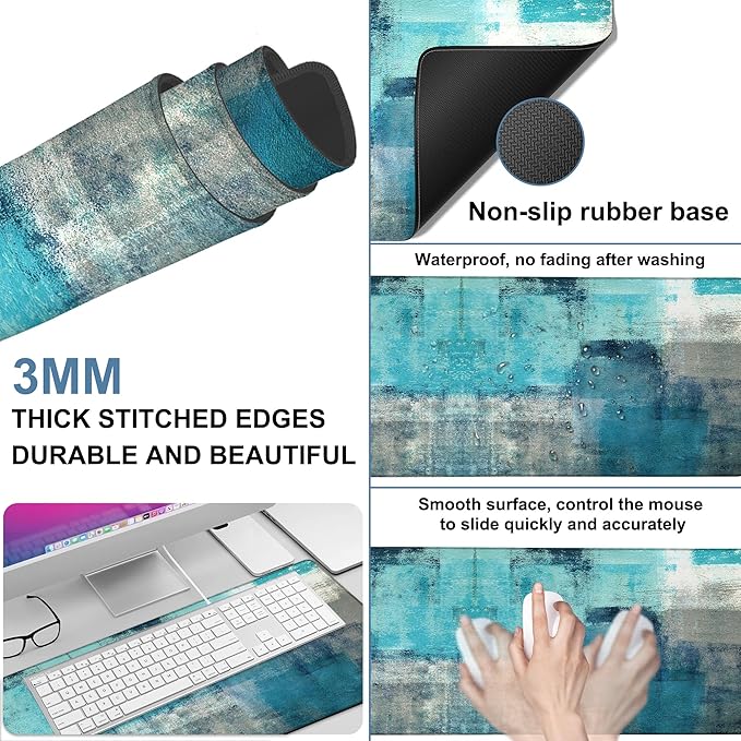 Large Mouse Pad Creative Mosaic Gaming Desk Pad Computer Keyboard Non-Slip