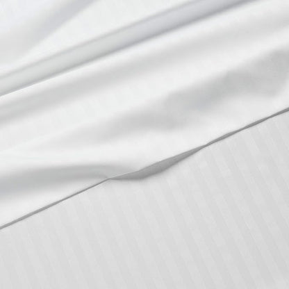 Amazon Basics Soft, Luxury Breathable King Size Wrinkle Free Bed Sheets, Deluxe Microfiber 4-Piece, Bright White Striped