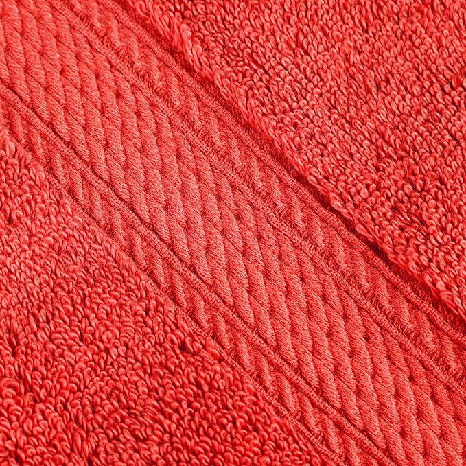 Superior Egyptian Cotton Pile Bath Sheet Set of 2, Ultra Soft Luxury Towels, Thick Plush Essentials, Absorbent Heavyweight, Guest Bath, Hotel, Spa, Home Bathroom, Shower Basics, Coral