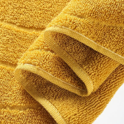 3 Pack Mustard Hand Towels Set, 100% Cotton Wavy Striped Jacquard Towels for Bathroom Kitchen 13.4 x 29.5 Inches (3 PCS Mustard)