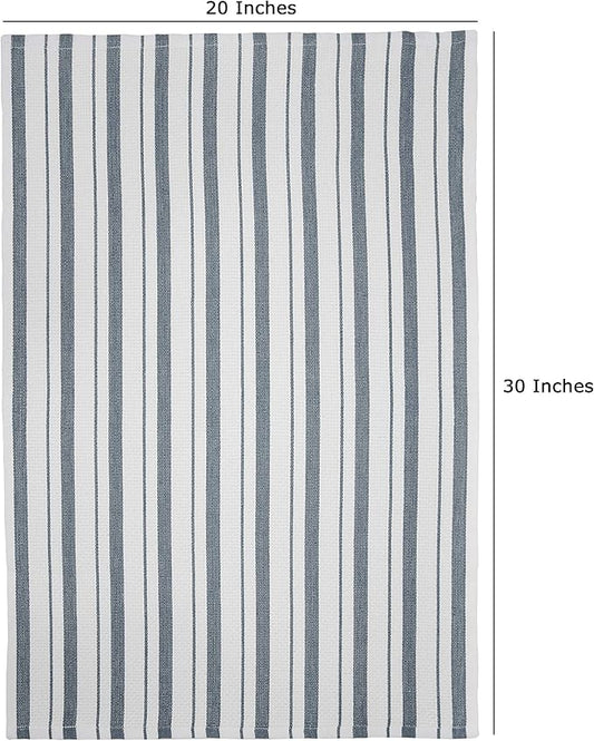 COTTON CRAFT - 4 Pack - Basket Weave Kitchen Towels - Grey - Cotton - Oversized