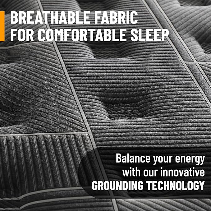 Ottomanson King 13" Luxury Black vSilver Eurotop Mattress - Inspired by The Space Race - Medium-Firm Hybrid Comfort - Made in USA - Premium Quilted Cover - Fiberglass-Free - Bed in a Box