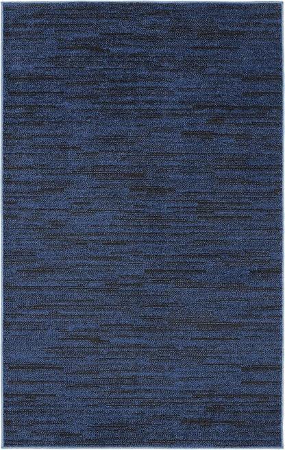 Nourison Home Nourison Essentials Midnight Blue 3' x 5' Area Rug - Easy Clean, Non Shedding, Bed Room, Living Room, Dining Room, Kitchen (3' x 5')