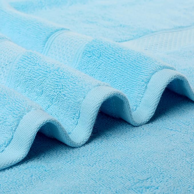 Super Absorbent Quick Drying | Hotel Grade Extra Large Bath Towels, 2-Piece Set, Bathroom Luxury Soft Towels-650GSM Cotton Luxury Beach Bath Towel 80x160cm (31.5x63 inches)(Sky Blue)