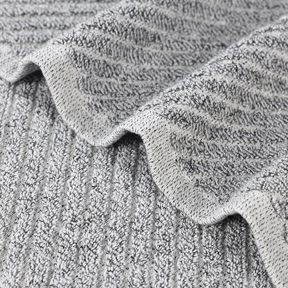 Superior Amelia Viscose Cotton Blend Medium Weight Towels, for Bathroom, Shower, Spa, Plush, Quick Dry, Ultra-Soft Towels, Bath Essentials, Ribbed Design, 12 Piece Assorted Towel Set, Charcoal