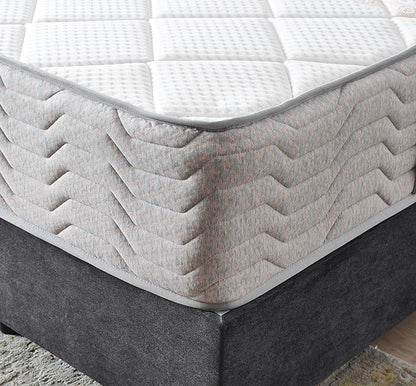 Ottomanson Twin XL 12” Hybrid Mattress - Rock Salt Infused Quilted Cover - Made in USA - Medium-Firm Support - Individually Pocketed Coils & CertiPUR-US Foam - Fiberglass-Free - Bed in a Box