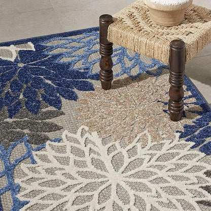 Nourison Aloha 2'8" x 4' Blue/Multicolor Outdoor Indoor/Outdoor Rug