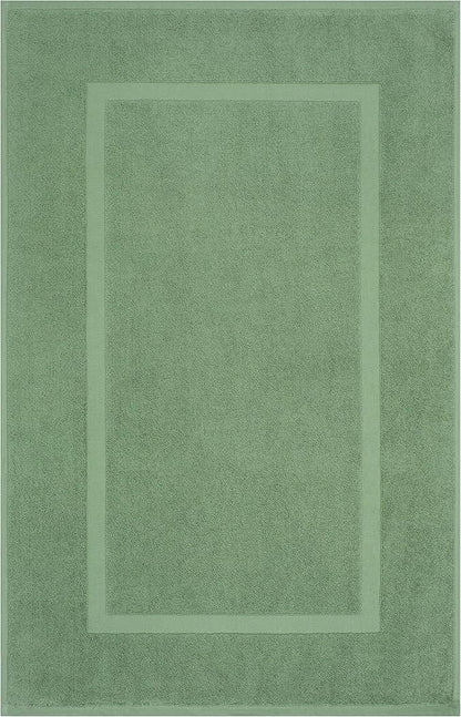 Cotton Paradise 100% Cotton Turkish Bathmat Set, Soft Absorbent Quick Dry, 2 Piece 20x34 Bathmat Floor Set, Sage Green