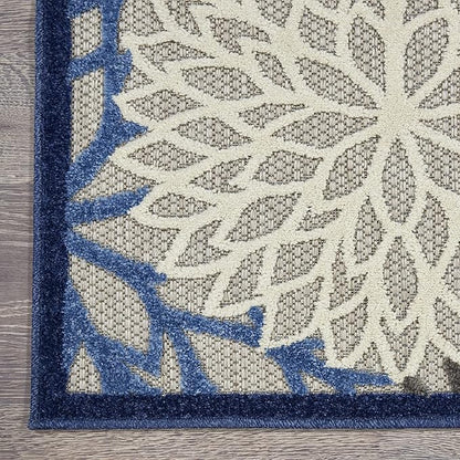 Nourison Aloha 2'8" x 4' Blue/Multicolor Outdoor Indoor/Outdoor Rug